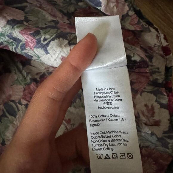 J.Crew Liberty Scalloped Sleeve Art Poppy Amelie Floral Sleeve Top Size M - Picture 7 of 7